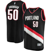 50 - Caleb Swanigan Portland Trail Blazers Fast Break Team Color Player Jersey - Icon Edition - Black