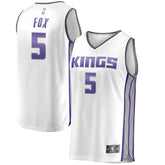 5 - Youth Fanatics Branded De'Aaron Fox White Sacramento Kings Fast Break Jersey - Association Edition