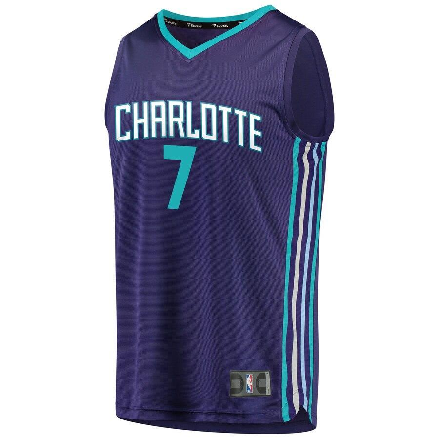 7 - Men's Fanatics Branded Dwayne Bacon Purple Charlotte Hornets Fast Break Replica Player Jersey - Statement Edition - Purple