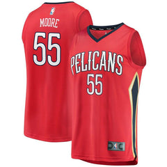 55 - Men's Fanatics Branded E'Twaun Moore Red New Orleans Pelicans Fast Break Replica Player Jersey - Statement Edition - Red
