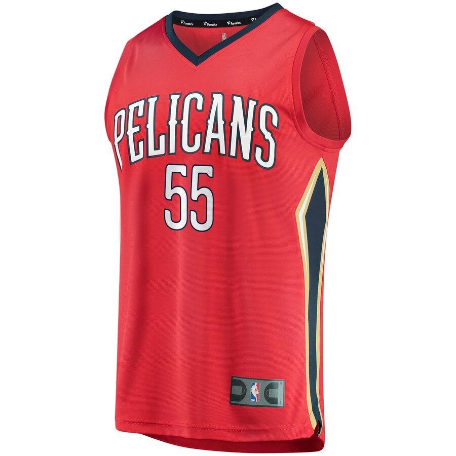 55 - Men's Fanatics Branded E'Twaun Moore Red New Orleans Pelicans Fast Break Replica Player Jersey - Statement Edition - Red