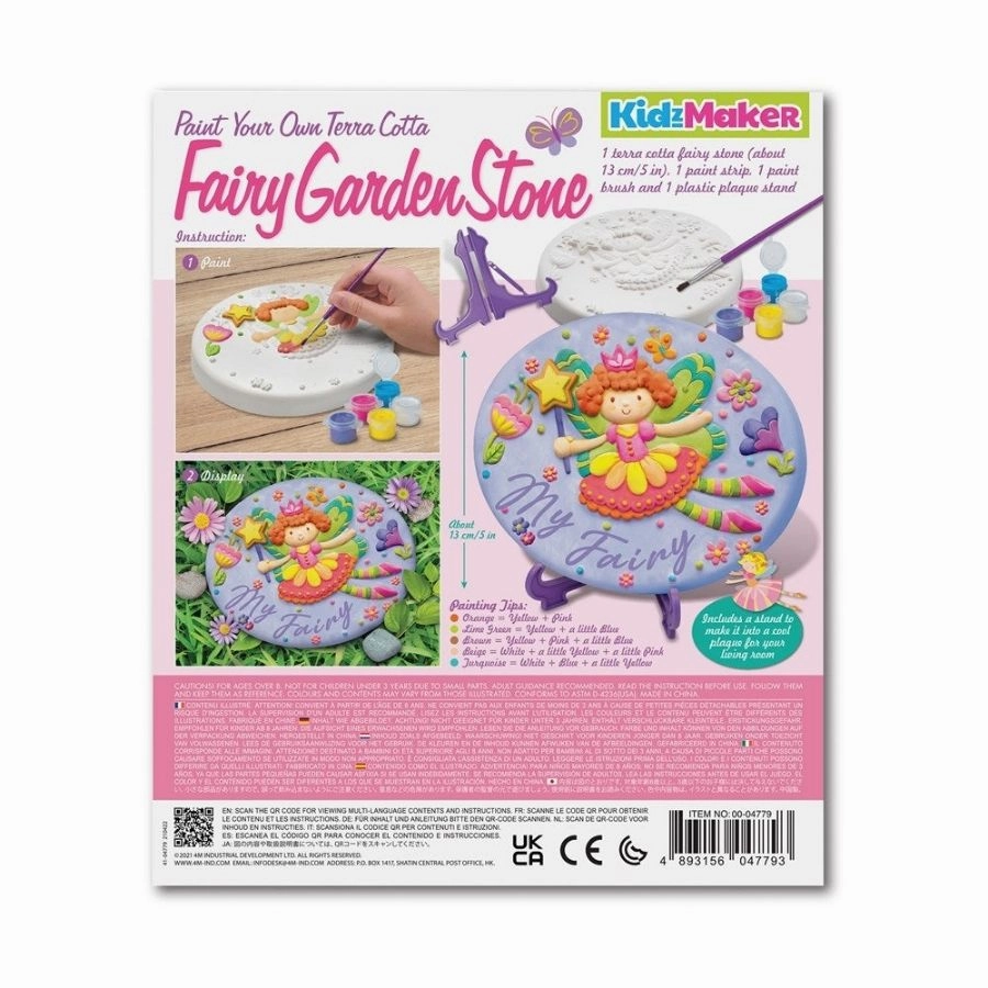 4M Toys - KidzMaker Paint Your Own Fairy Garden Stone Craft Kit