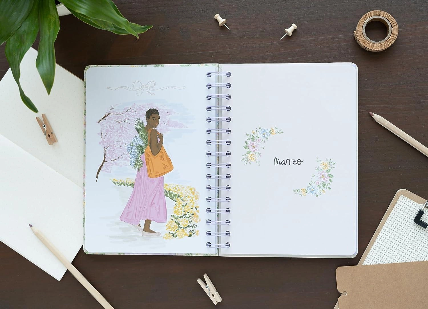 Ana Marin 2023/2024 A5 Academic Diary Week To View 12 Months