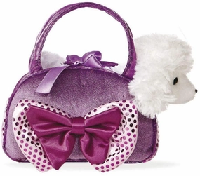 AURORA Fancy Pals Pek-a-Boo Pet Carrier with Poodle Purple With Bow