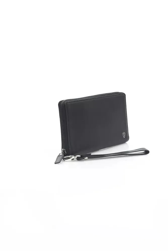 Automobili Lamborghini Black Calfskin Men Wallet