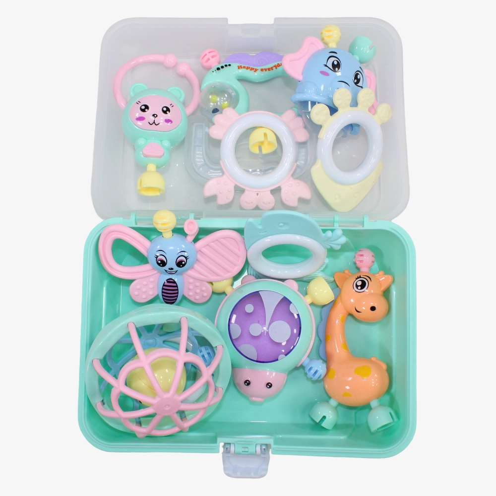 Baby Rattle Box  10 Pieces  Mint