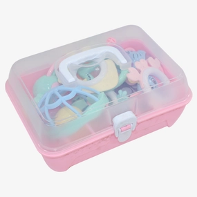 Baby Rattle Box  10 Pieces  Pink