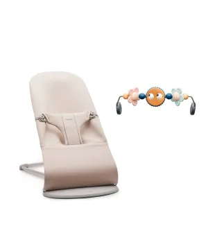 BabyBjrn Baby Bouncer and Toy Bar  Light Beige