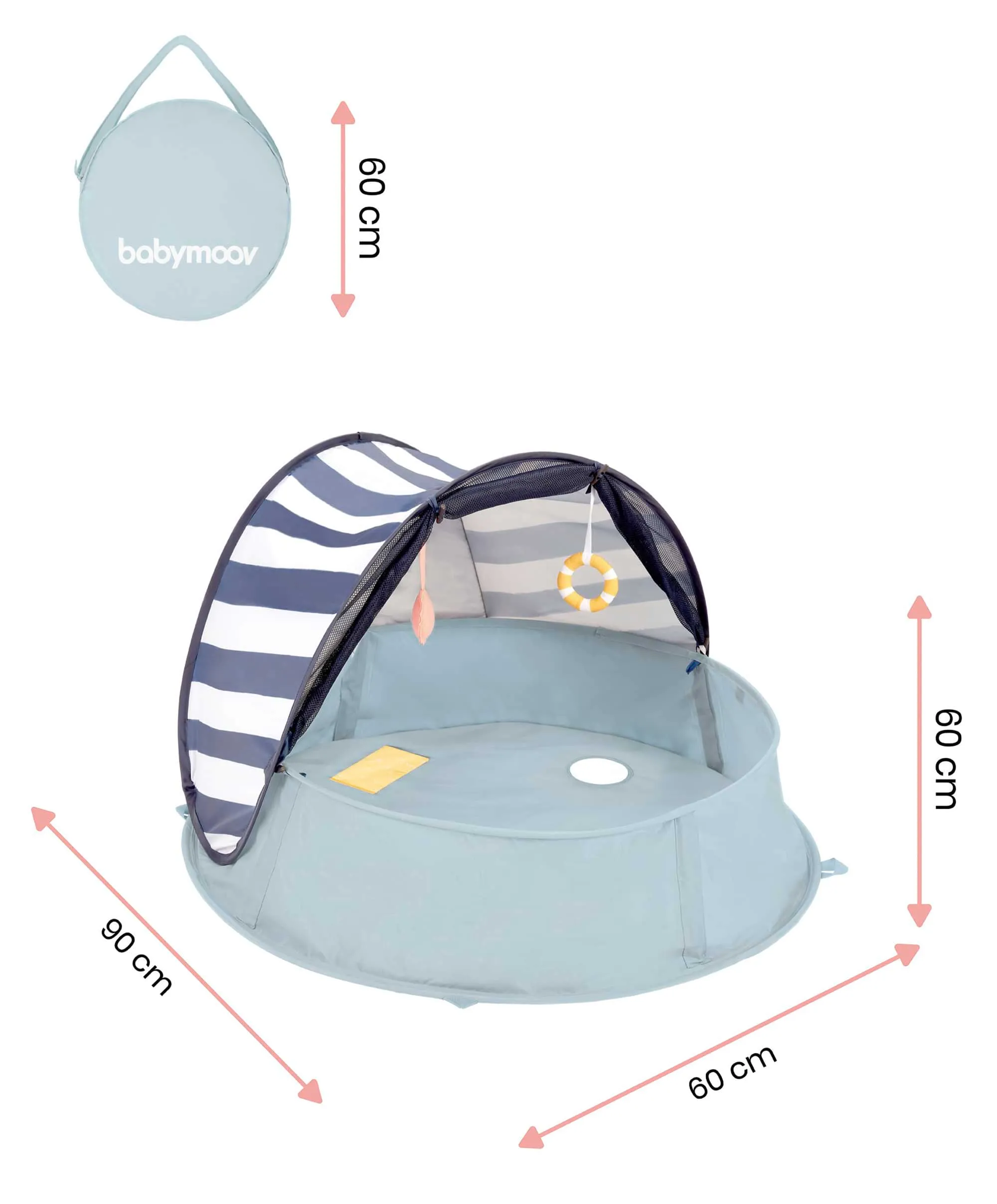 Babymoov Aquani Anti-UV Tent, Paddling Pool & Playpen UPF 50  - Mariniere