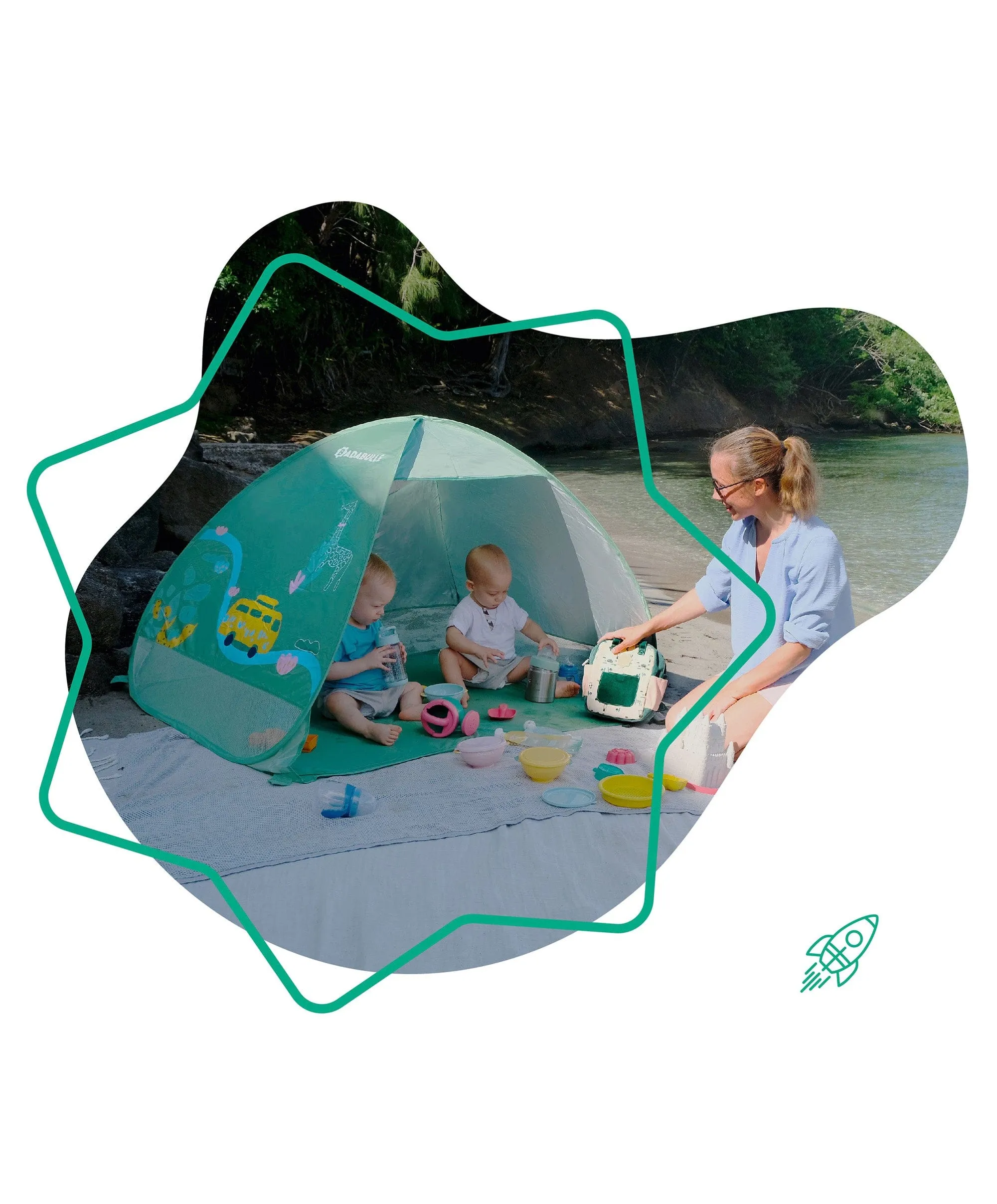 Badabulle Anti-UV Baby & Toddler Summer Tent - Sage