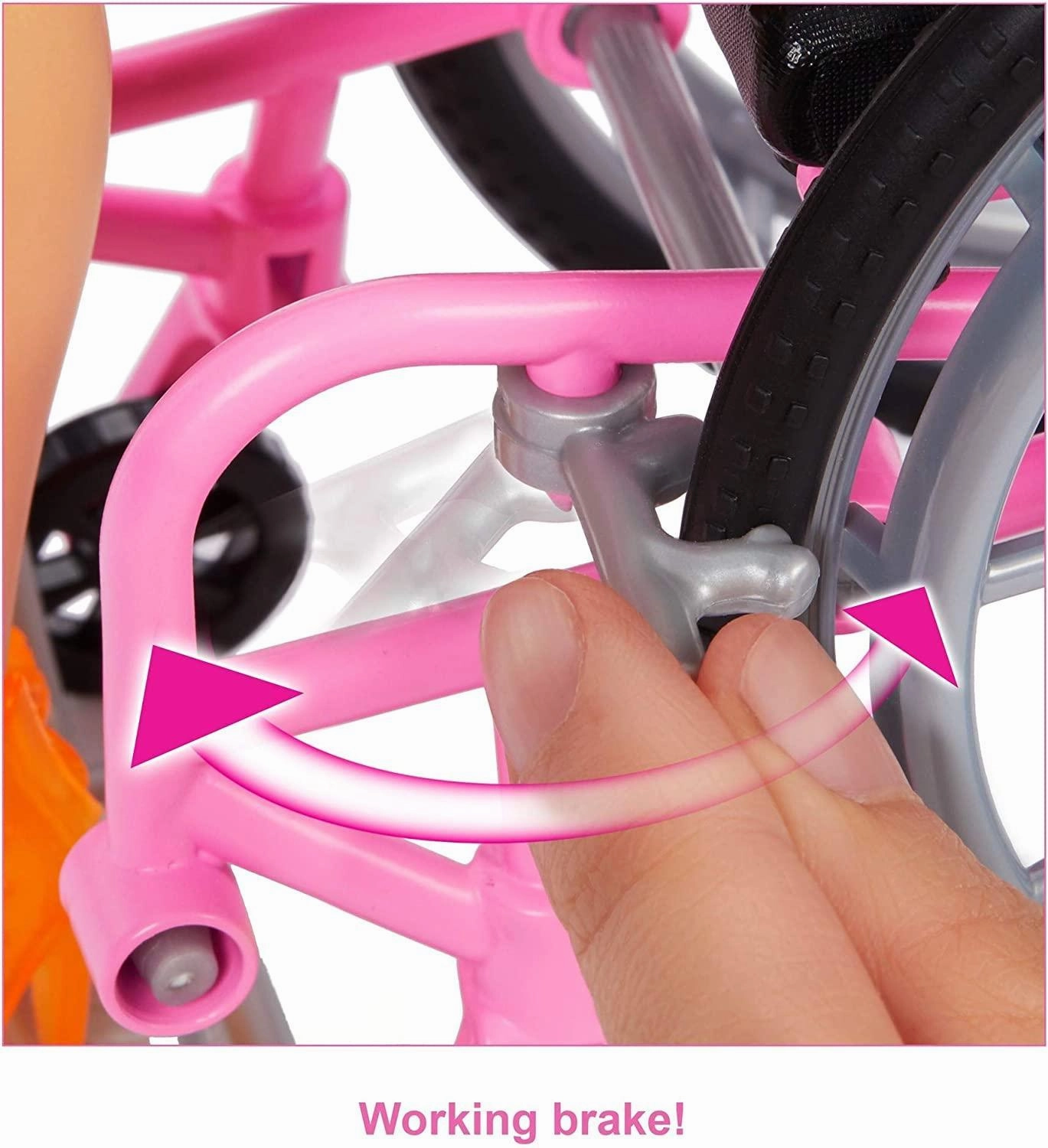 Barbie Fashionistas 14cm Doll Caucasian With Wheelchair