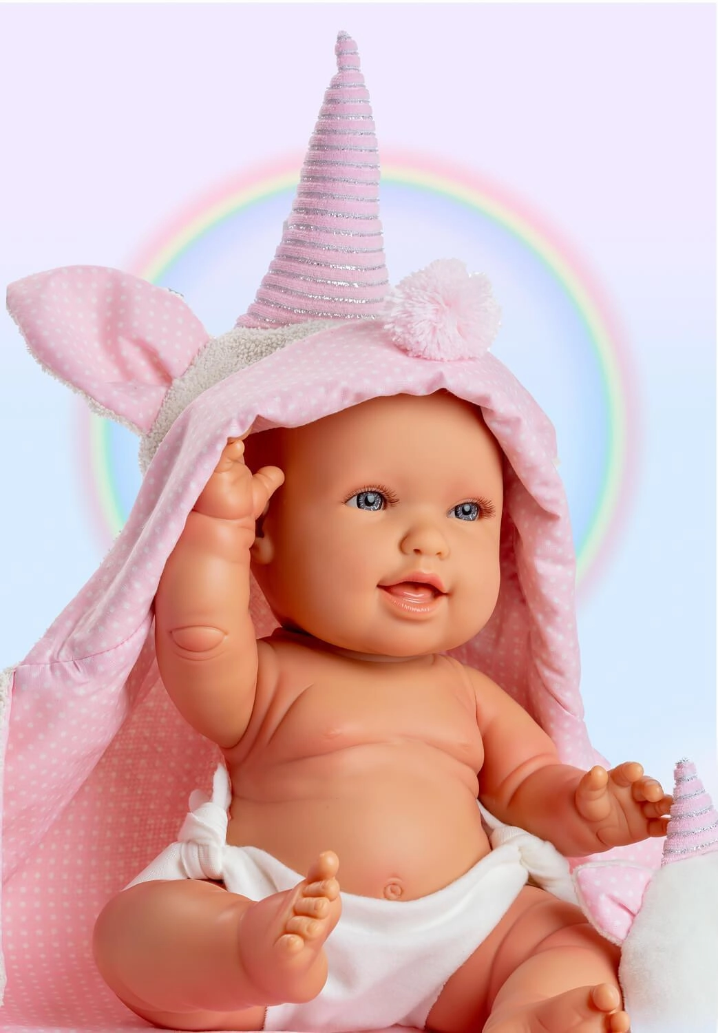 Berjuan 3133 Andrea Baby Unicorn Doll - Pink