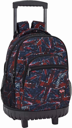 Blackfit8 "Flags" Official Large School Backpack With Wheels, 46cm