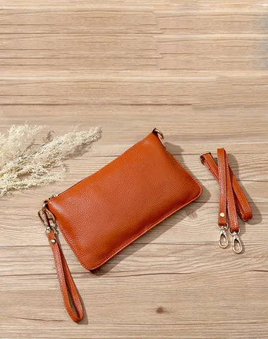 Blue Leather Wristlet Wallet Womens Small Minimalist Shoulder Purse Zip Crossbody Purse Slim Shoulder Bag for Women