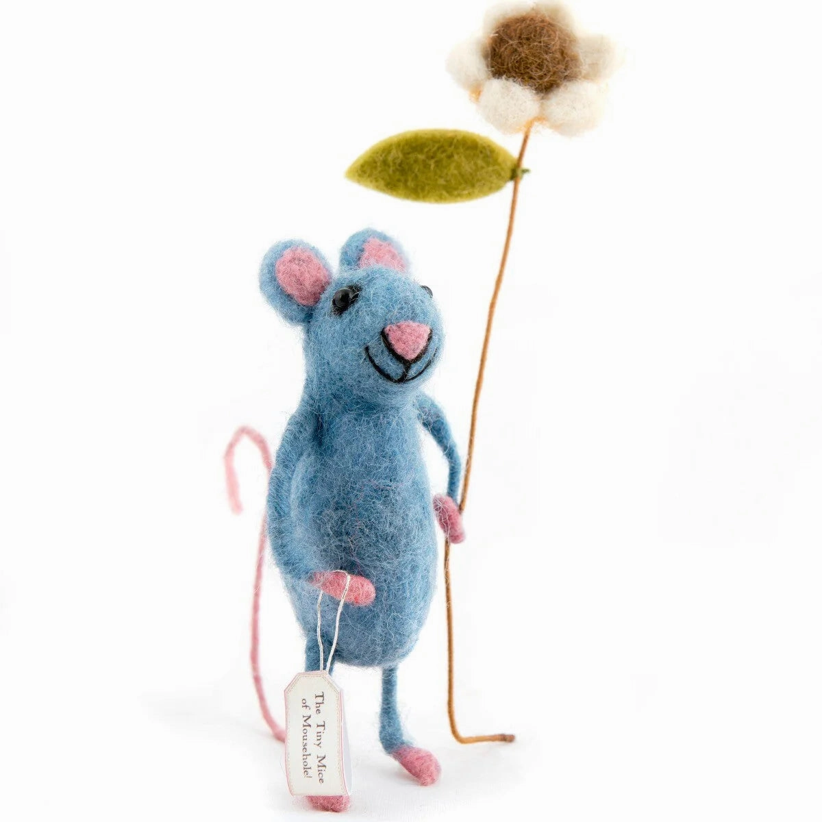 Blue Mouse Holding a Flower