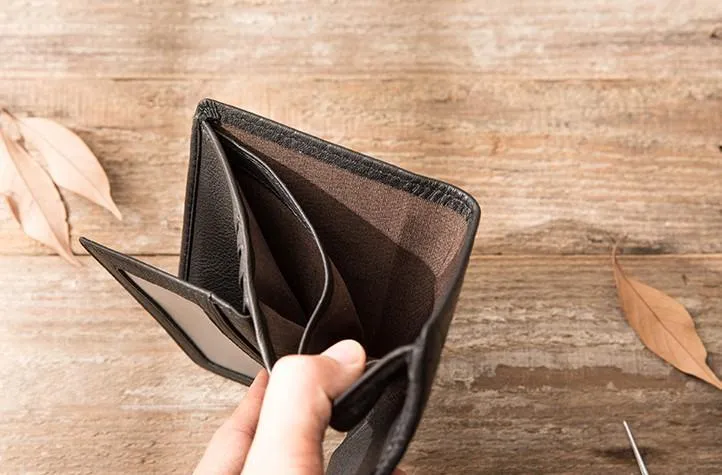 Braided Leather Mens Small Wallets Bifold billfold Slim Front Pocket Wallet for Men