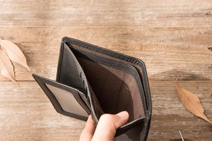 Braided Leather Mens Small Wallets Bifold billfold Slim Front Pocket Wallet for Men