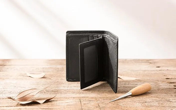 Braided Leather Mens Small Wallets Bifold billfold Slim Front Pocket Wallet for Men