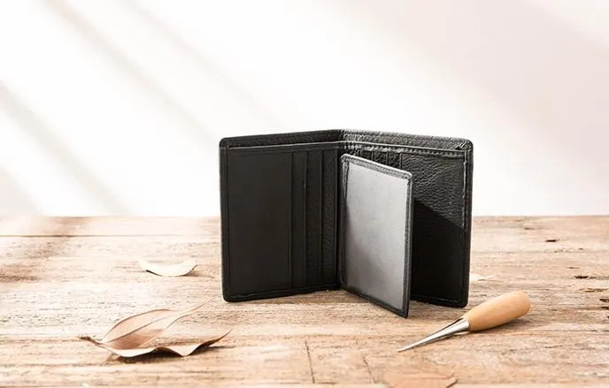Braided Leather Mens Small Wallets Bifold billfold Slim Front Pocket Wallet for Men