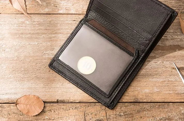 Braided Leather Mens Small Wallets Bifold billfold Slim Front Pocket Wallet for Men