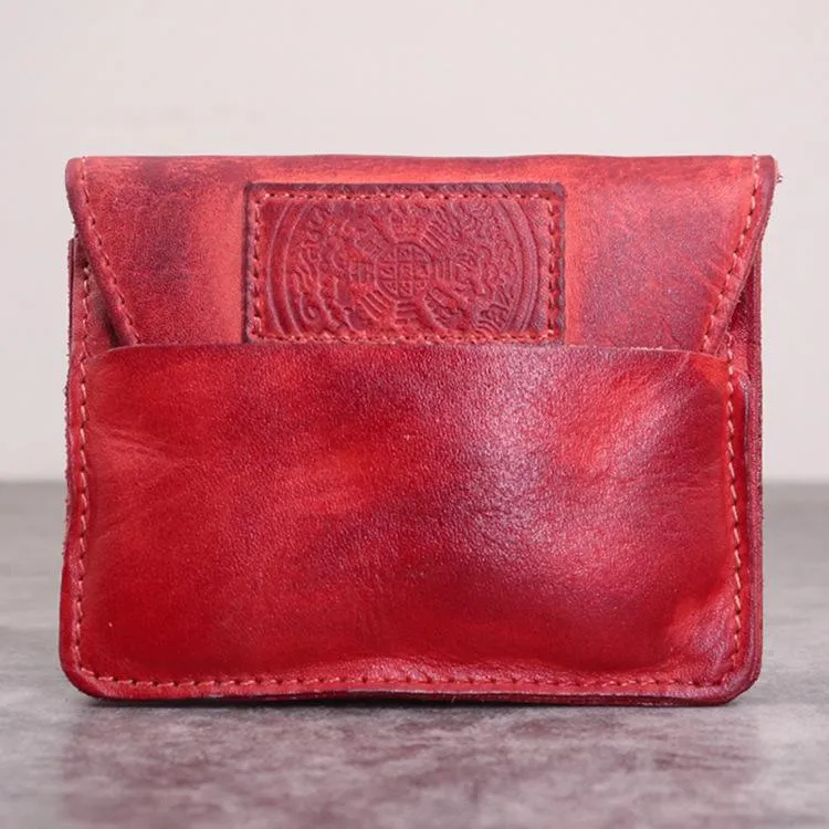 Brown Leather Men Card Holder Wallet Leather Card Holder Slim Wallet with Coin Pocket For Men