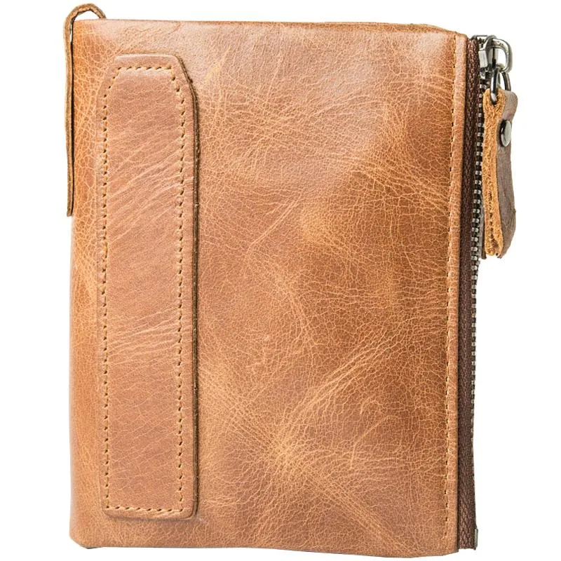 Brown Leather Mens Bifold Wallet Brown Small Wallet Front Pocket Wallet billfold Wallet for Men