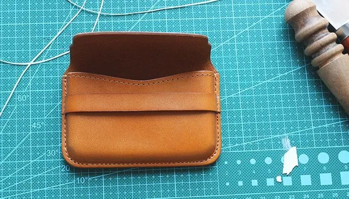 Brown Leather Mens Card Wallet Front Pocket Wallets Cool Small Change Wallet for Men