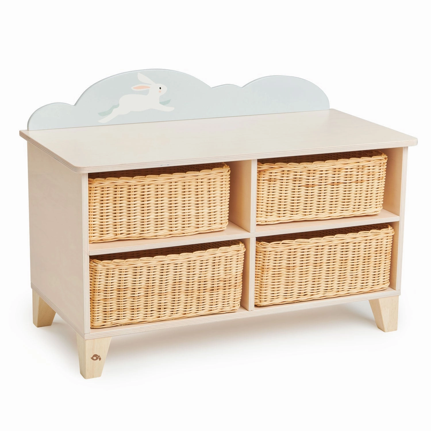 Bunny Storage Unit with Wicker Baskets