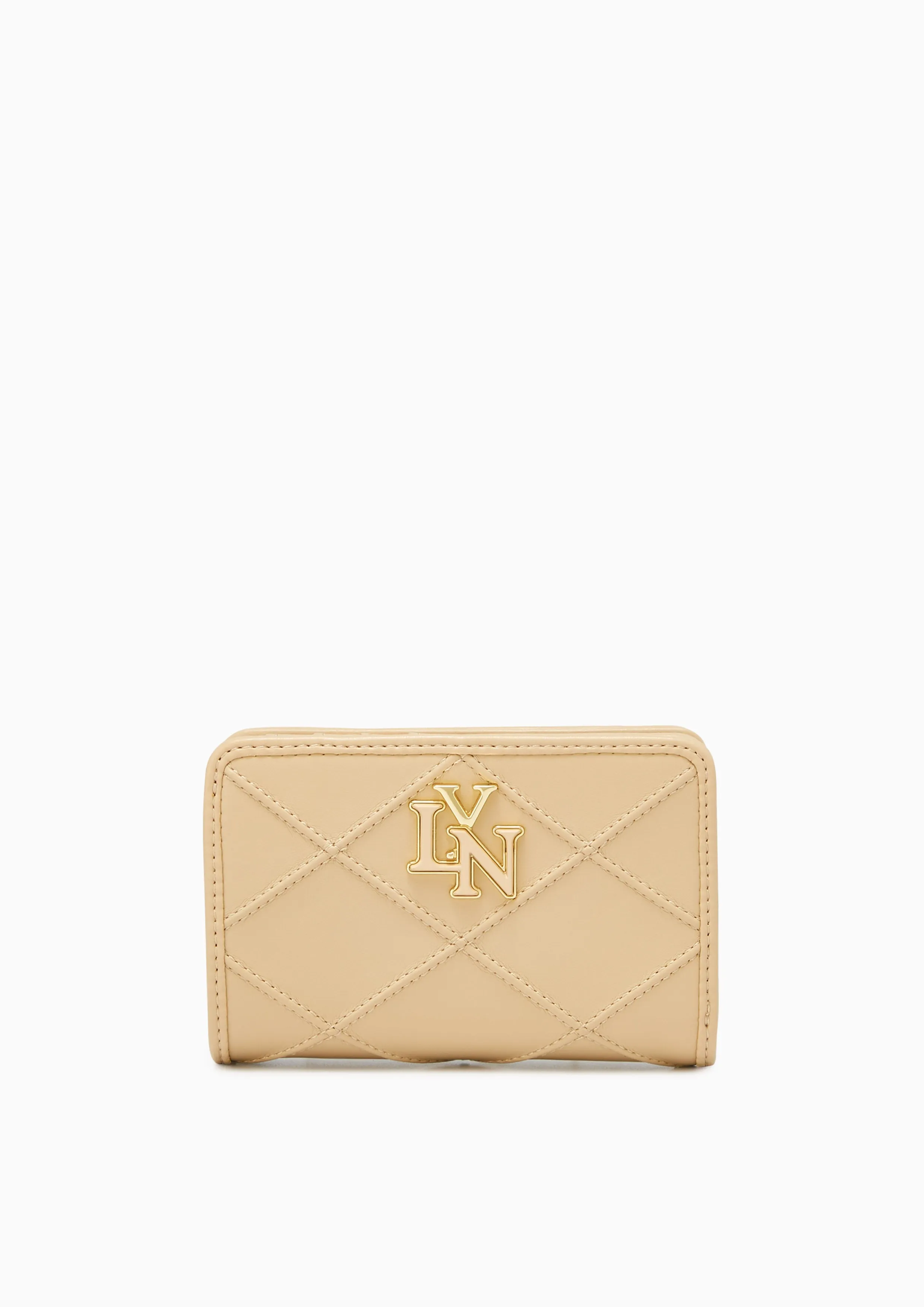 Camille Quilted Short Wallet Beige