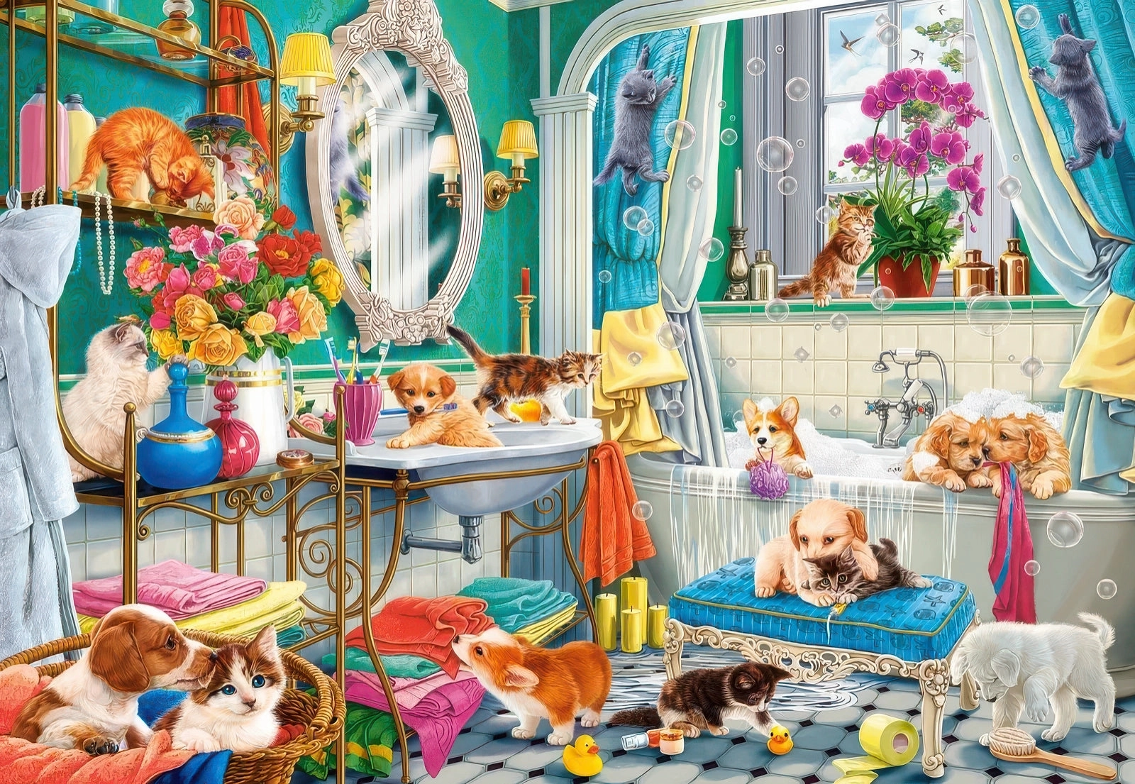 Castorland Puzzle Crazy Pet Bath (1500 pcs)