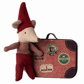Christmas Baby Mouse with Suitcase