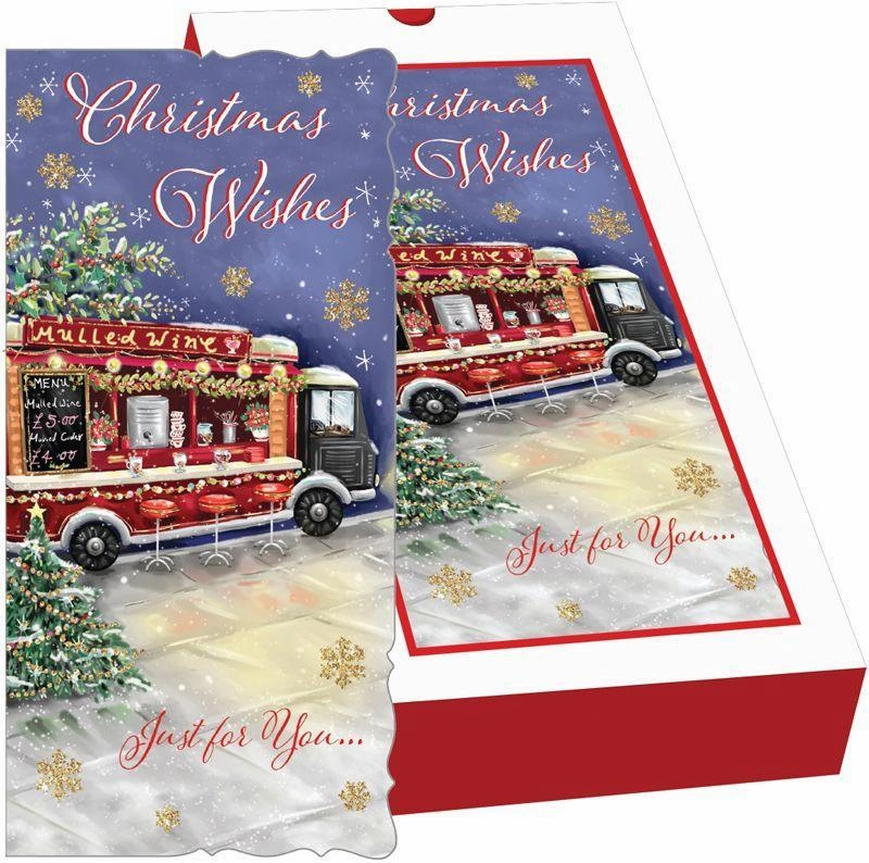 Christmas Mistletoe & Wine Premium Boxed Cards 10 Pack