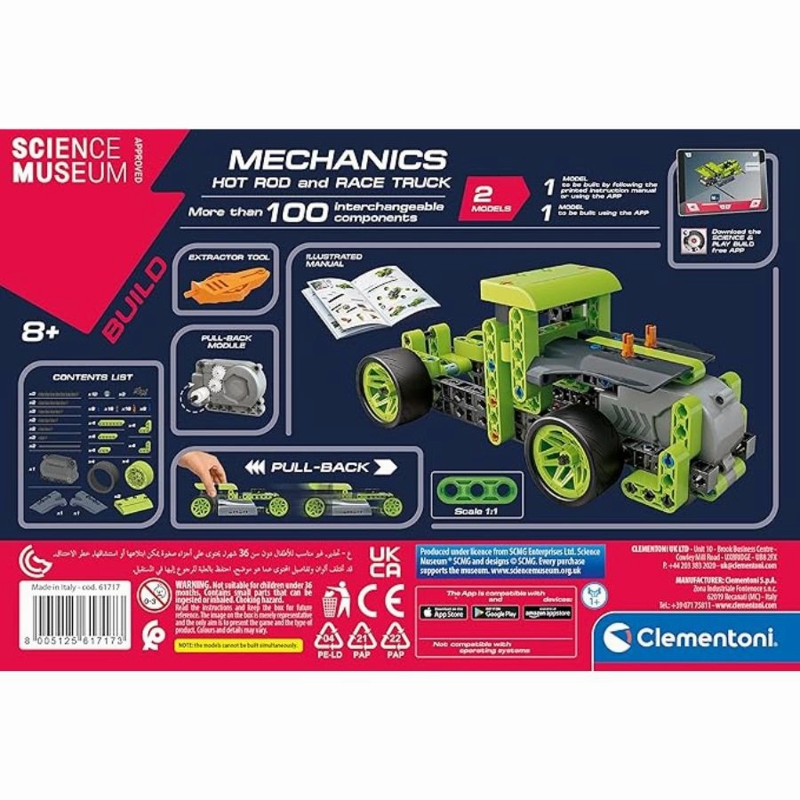 Clementoni - Science Museum Build Mechanics: Hot Rod and Race Truck
