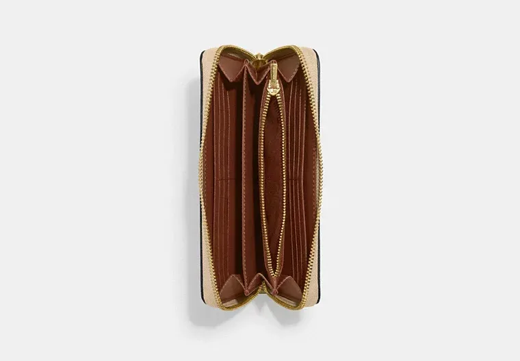 C.O.A.C.H Long Zip Around Wallet In Signature Canvas