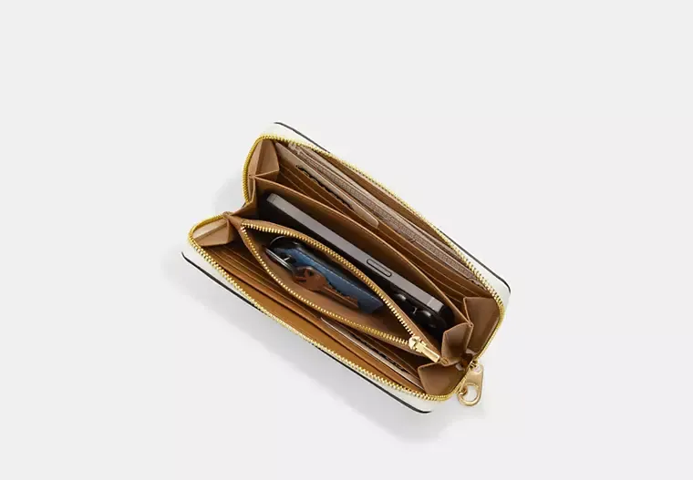 C.O.A.C.H Long Zip Around Wallet In Signature Canvas
