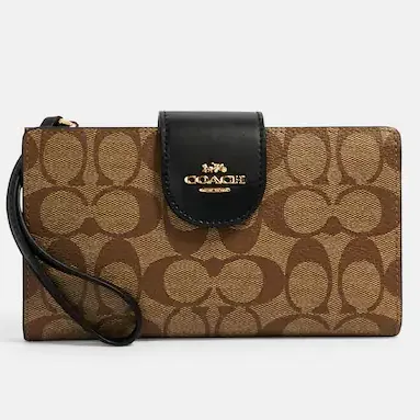 C.O.A.C.H Tech Phone Wallet In Colorblock Signature Canvas