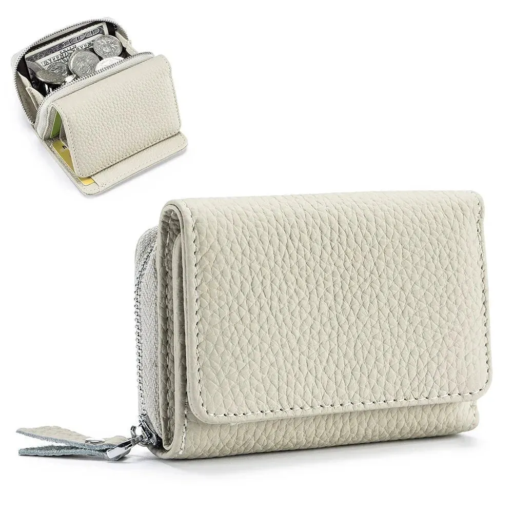 Compact Elegance: Genuine Leather Women's Wallet