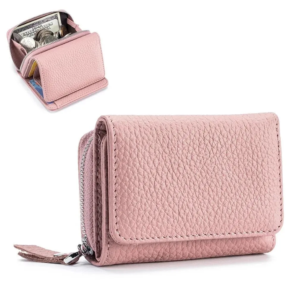 Compact Elegance: Genuine Leather Women's Wallet