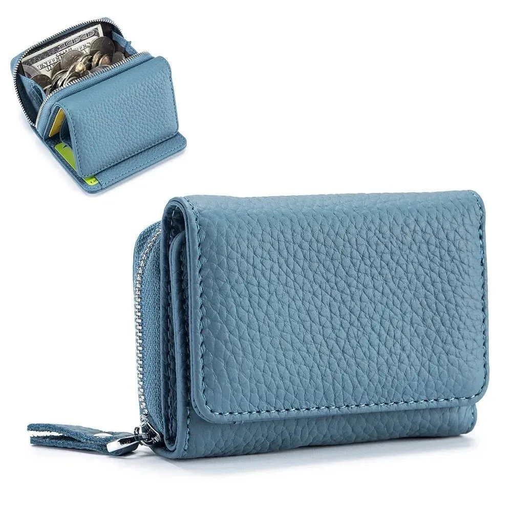 Compact Elegance: Genuine Leather Women's Wallet