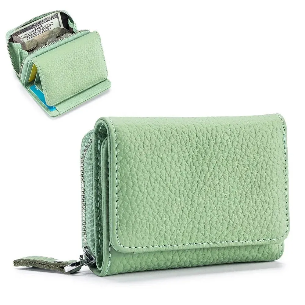 Compact Elegance: Genuine Leather Women's Wallet