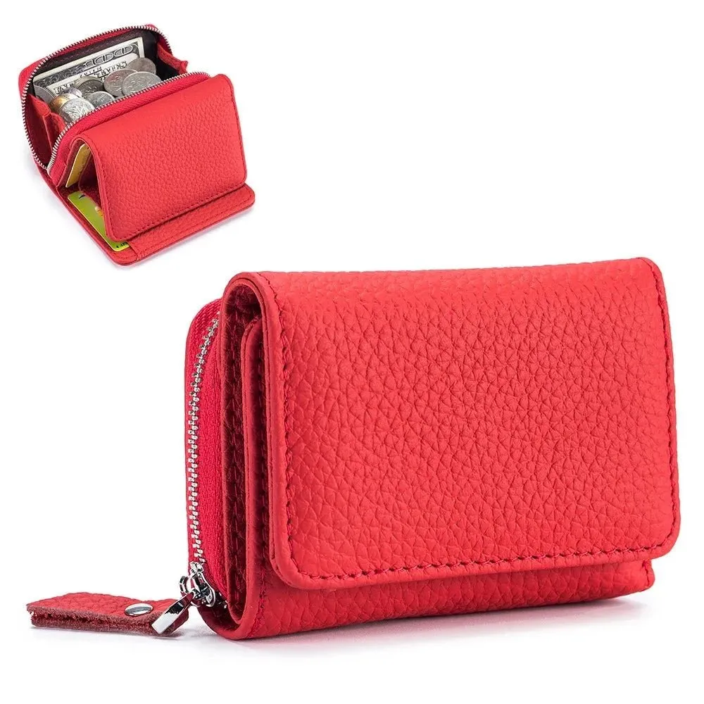 Compact Elegance: Genuine Leather Women's Wallet