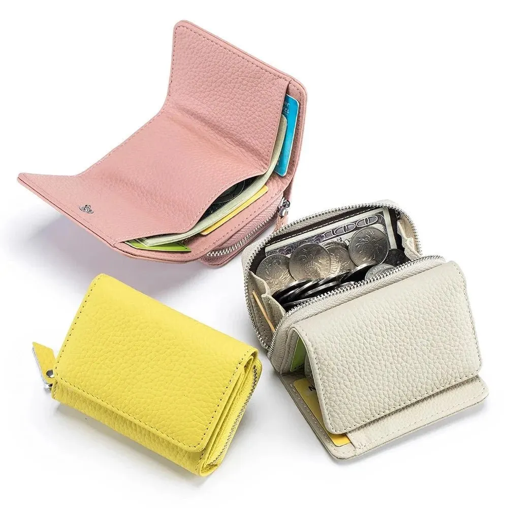 Compact Elegance: Genuine Leather Women's Wallet