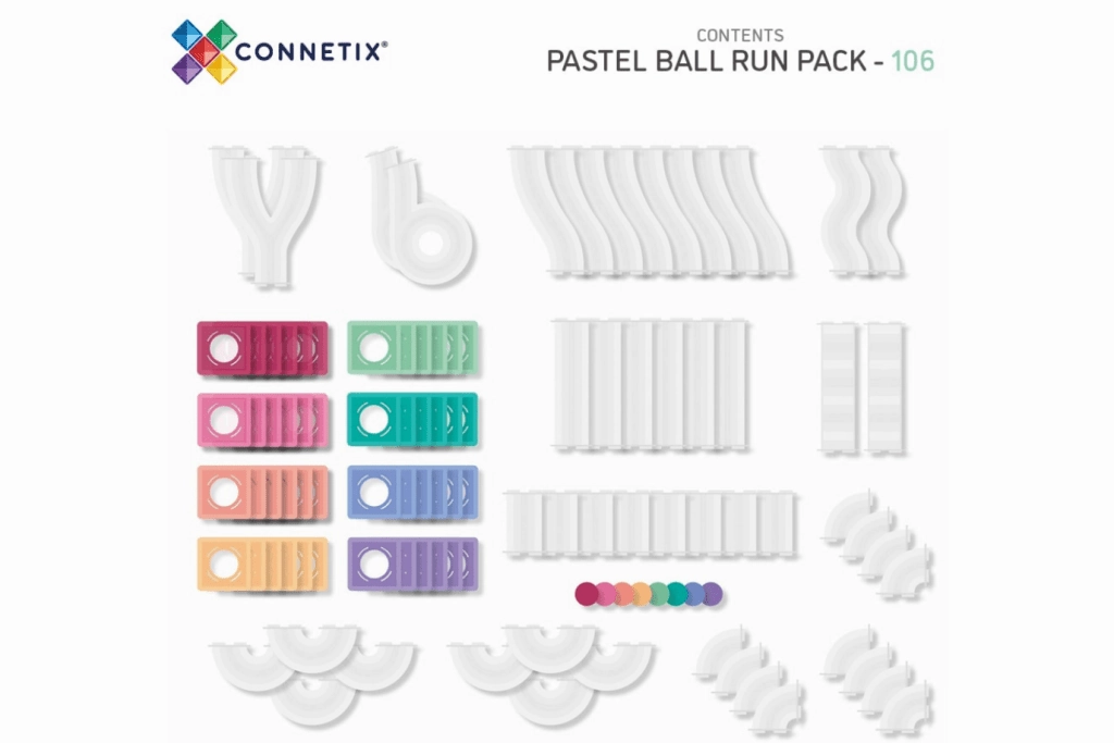Connetix Tiles Pastel 106 Piece Ball Run