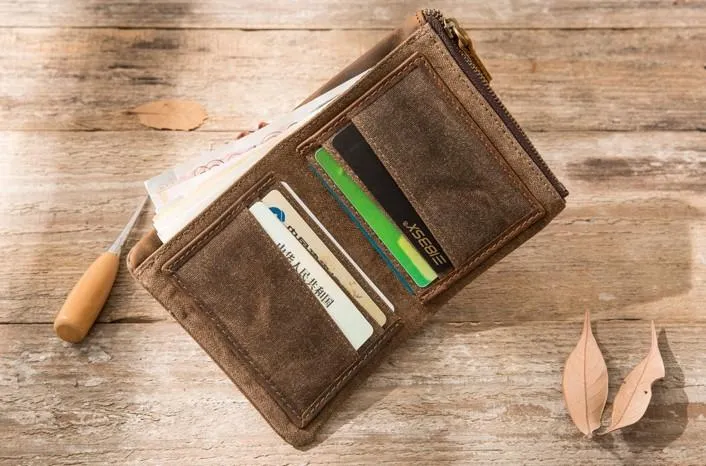 Cool Canvas Mens Small Wallet Bifold Vintage billfold Wallets for Men