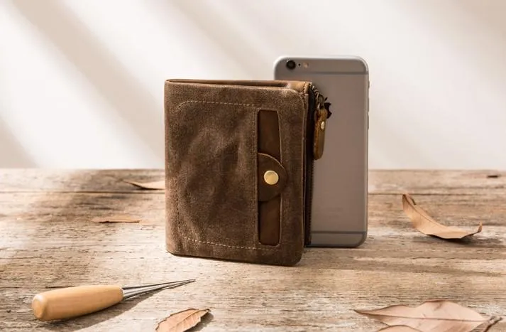 Cool Canvas Mens Small Wallet Bifold Vintage billfold Wallets for Men