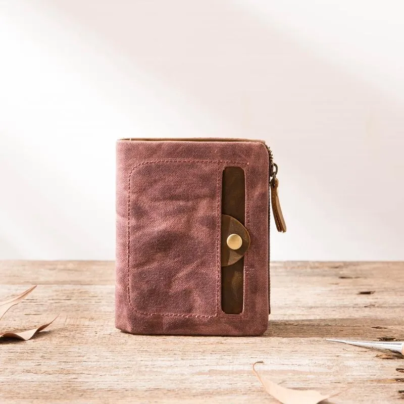Cool Canvas Mens Small Wallet Bifold Vintage billfold Wallets for Men