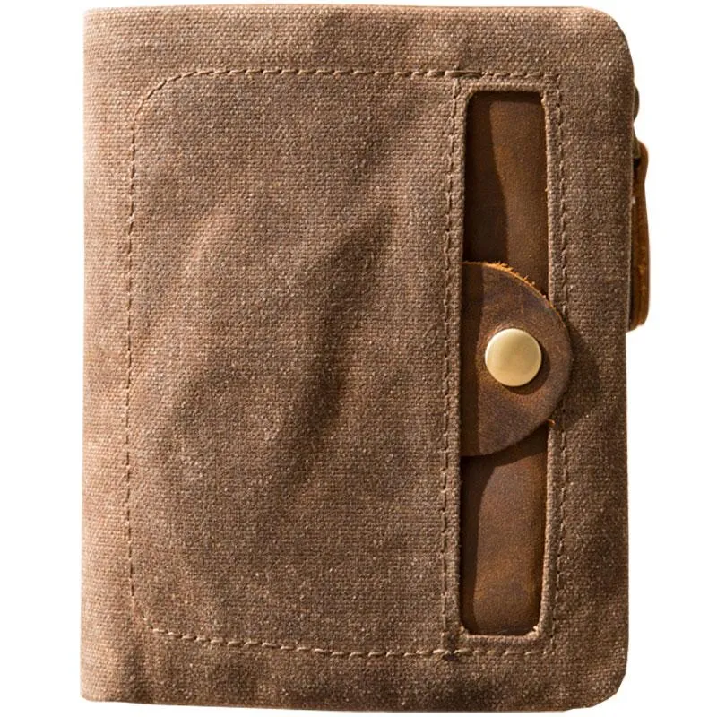 Cool Canvas Mens Small Wallet Bifold Vintage billfold Wallets for Men