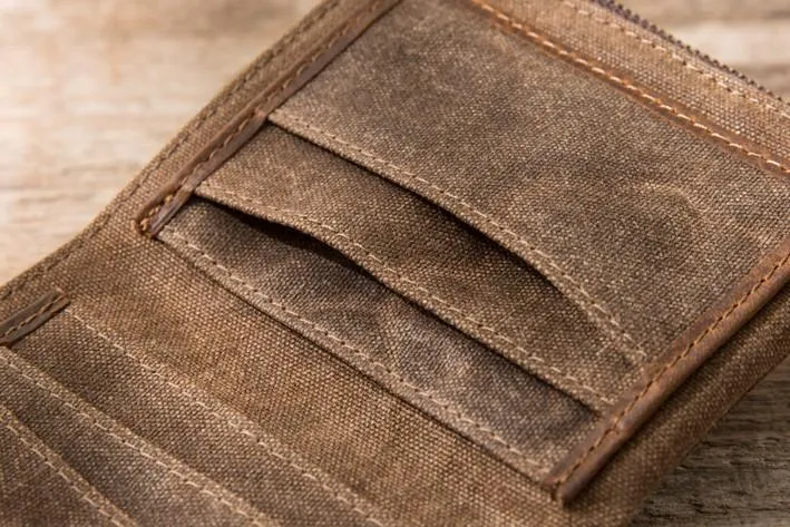 Cool Canvas Mens Small Wallet Bifold Vintage billfold Wallets for Men
