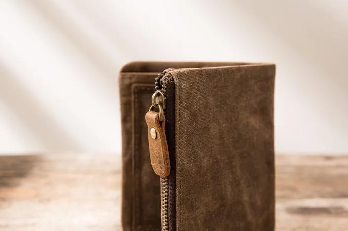 Cool Canvas Mens Small Wallet Bifold Vintage billfold Wallets for Men