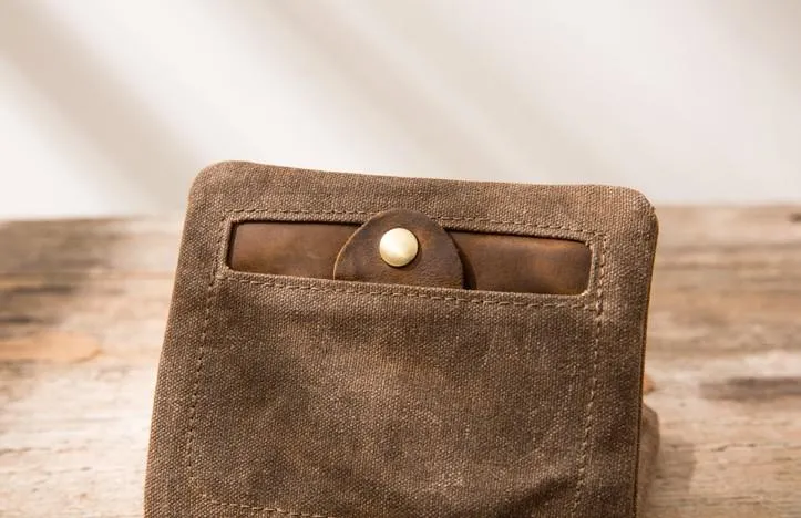 Cool Canvas Mens Small Wallet Bifold Vintage billfold Wallets for Men